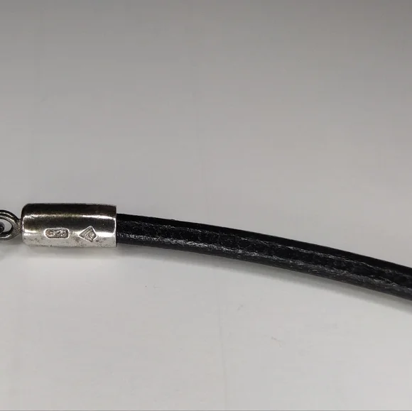 Retired Silpada Petal Ball Pendant Black Leather Cord Necklace 16" S1342 - Picture 4 of 8